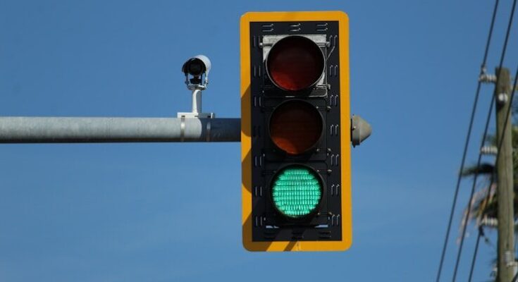 traffic light with red light