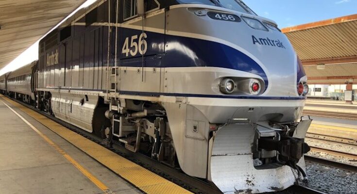 gray Amtrak train