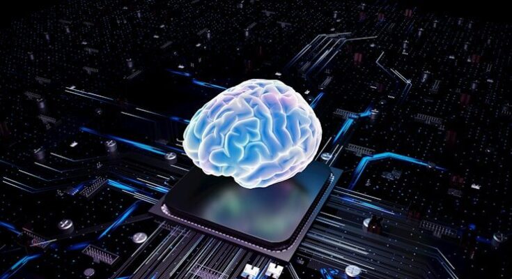 A brain over cpu represents artificial intelligence
