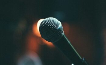a microphone that is sitting on a stand