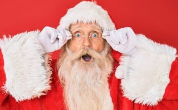 santa claus with red background